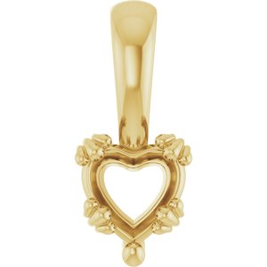 10K Yellow Gold 5.5x5.5 mm Heart Pendant Mounting – image 2