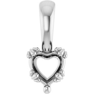 Platinum 5.5x5.5 mm Heart Pendant Mounting – image 2