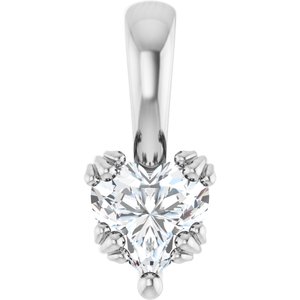Sterling Silver 5.5x5.5 mm Heart Pendant Mounting