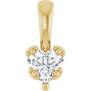 10K Yellow Gold 5.5x5.5 mm Heart Pendant Mounting