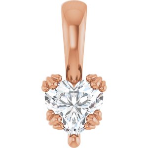10K Rose Gold 5.5x5.5 mm Heart Pendant Mounting