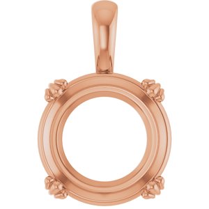 10K Rose Gold 14 mm Round Pendant Mounting – image 2