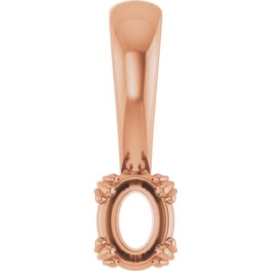 10K Rose Gold 4.5x3.5 mm Oval Pendant Mounting – image 2
