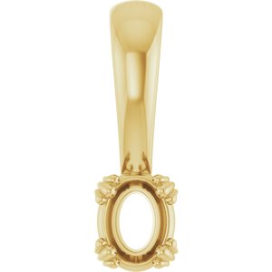 14K Yellow Gold 4.5x3.5 mm Oval Pendant Mounting – image 2