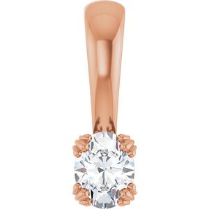 14K Rose Gold 4.5x3.5 mm Oval Pendant Mounting