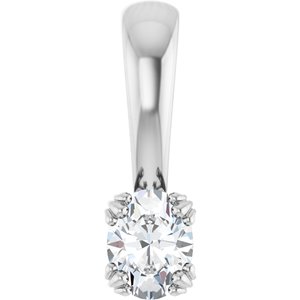 Sterling Silver 4.5x3.5 mm Oval Pendant Mounting