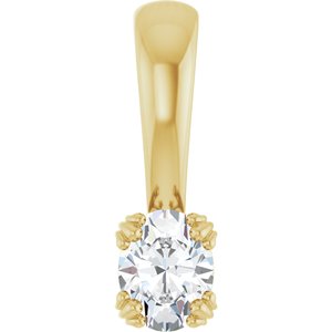 18K Yellow Gold 4.5x3.5 mm Oval Pendant Mounting