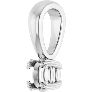 10K White Gold 4.5x3.5 mm Oval Pendant Mounting – image 4