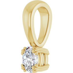 18K Yellow Gold 4.5x3.5 mm Oval Pendant Mounting – image 3