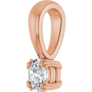 18K Rose Gold 4.5x3.5 mm Oval Pendant Mounting – image 3