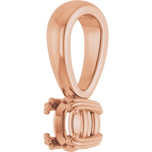 14K Rose Gold 4.5x3.5 mm Oval Pendant Mounting – image 4