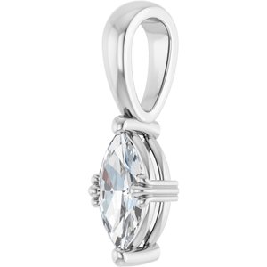 10K White Gold 8x4 mm Marquise Pendant Mounting – image 3