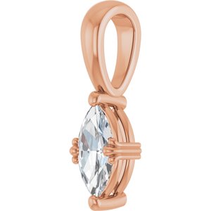 14K Rose Gold 8x4 mm Marquise Pendant Mounting – image 3