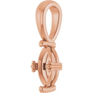 14K Rose Gold 8x4 mm Marquise Pendant Mounting – image 4