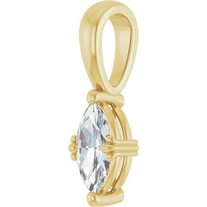 18K Yellow Gold 8x4 mm Marquise Pendant Mounting – image 3
