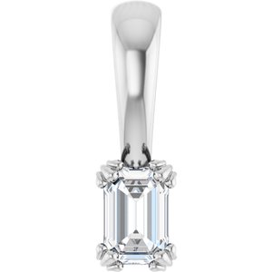 Sterling Silver 4.5x3 mm Emerald Pendant Mounting