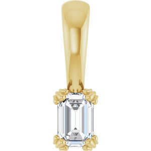 10K Yellow Gold 4.5x3 mm Emerald Pendant Mounting