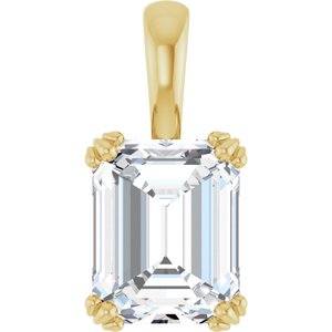14K Yellow Gold 10x8 mm Emerald Pendant Mounting