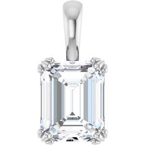 10K White Gold 10x8 mm Emerald Pendant Mounting