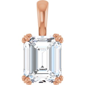 18K Rose Gold 10x8 mm Emerald Pendant Mounting