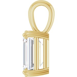 18K Yellow Gold 10x8 mm Emerald Pendant Mounting – image 5