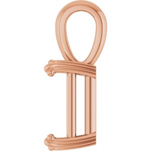10K Rose Gold 10x8 mm Emerald Pendant Mounting – image 6