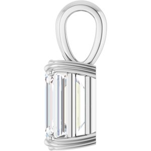 Continuum Sterling Silver 10x8 mm Emerald Pendant Mounting – image 5