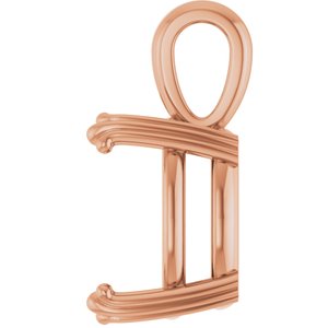 10K Rose Gold 14x14 mm Cushion Pendant Mounting – image 6