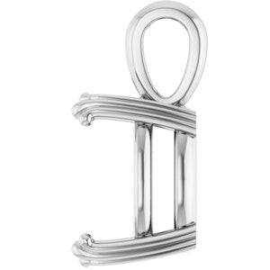 Sterling Silver 14x14 mm Cushion Pendant Mounting – image 6