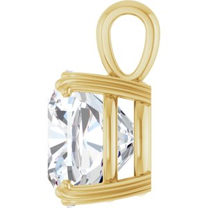 18K Yellow Gold 14x14 mm Cushion Pendant Mounting – image 5