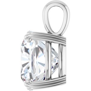 14K X1 White Gold 14x14 mm Cushion Pendant Mounting – image 5