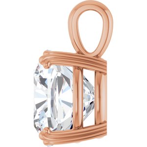 18K Rose Gold 14x14 mm Cushion Pendant Mounting – image 5