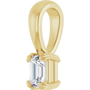 10K Yellow Gold 4.5x3 mm Emerald Pendant Mounting – image 3