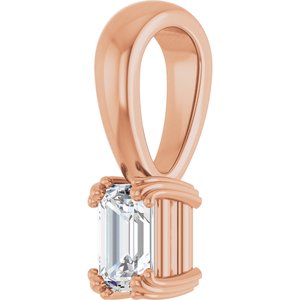 18K Rose Gold 4.5x3 mm Emerald Pendant Mounting – image 3