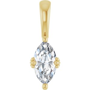 14K Yellow Gold 9.5x5 mm Marquise Pendant Mounting
