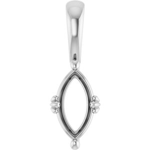 Platinum 9.5x5 mm Marquise Pendant Mounting – image 2