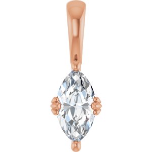 14K Rose Gold 9.5x5 mm Marquise Pendant Mounting