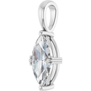 Sterling Silver 13x6.5 mm Marquise Pendant Mounting – image 3