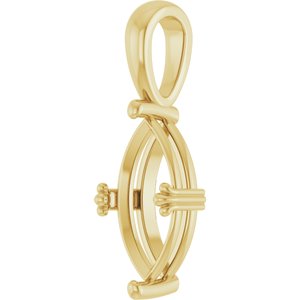 10K Yellow Gold 13x6.5 mm Marquise Pendant Mounting – image 4