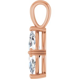 10K Rose Gold 13x6.5 mm Marquise Pendant Mounting – image 5