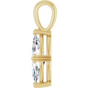 14K Yellow Gold 13x6.5 mm Marquise Pendant Mounting – image 5