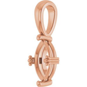 14K Rose Gold 9.5x5 mm Marquise Pendant Mounting – image 4