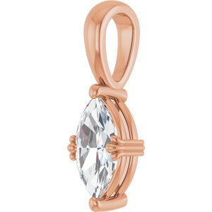 10K Rose Gold 9.5x5 mm Marquise Pendant Mounting – image 3