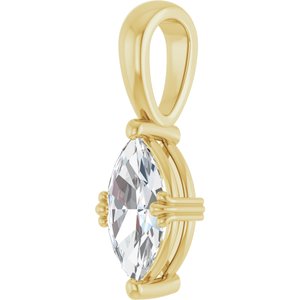14K Yellow Gold 9.5x5 mm Marquise Pendant Mounting – image 3