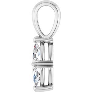 10K White Gold 9.5x5 mm Marquise Pendant Mounting – image 5