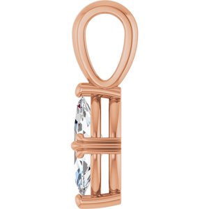10K Rose Gold 9.5x5 mm Marquise Pendant Mounting – image 5