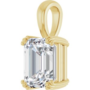 14K Yellow Gold 10x8 mm Emerald Pendant Mounting – image 3