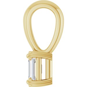 18K Yellow Gold 4.5x3 mm Emerald Pendant Mounting – image 5