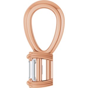 18K Rose Gold 4.5x3 mm Emerald Pendant Mounting – image 5