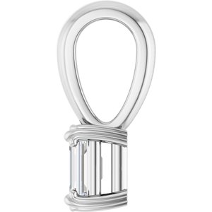 18K White Gold 4.5x3 mm Emerald Pendant Mounting – image 5